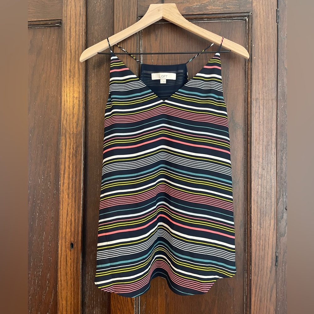 LOFT Multicolor Striped Tank Top